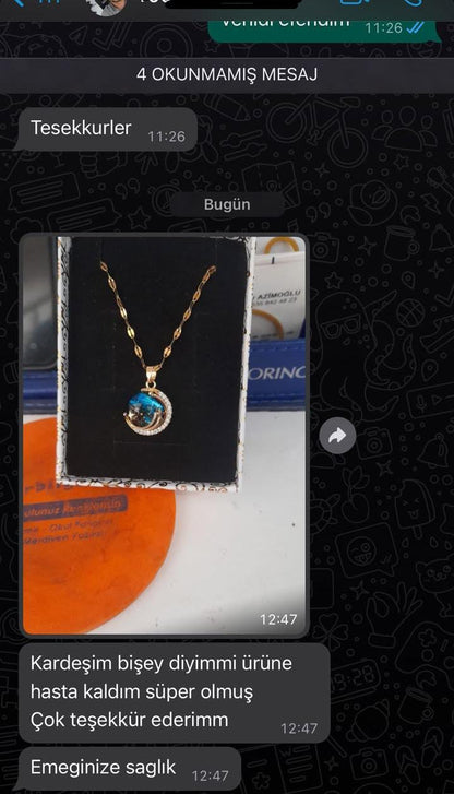 14 Ayar Altın Kaplama Gezegen Kolye