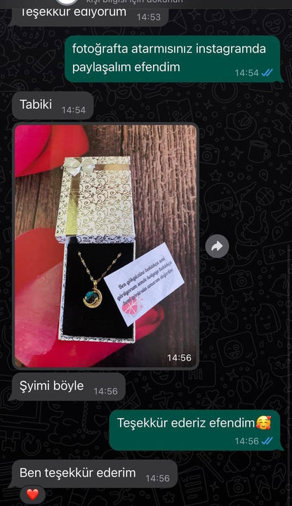 14 Ayar Altın Kaplama Gezegen Kolye