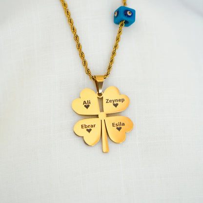 ✨ Kişiye Özel İsimli Yonca Kolye ✨